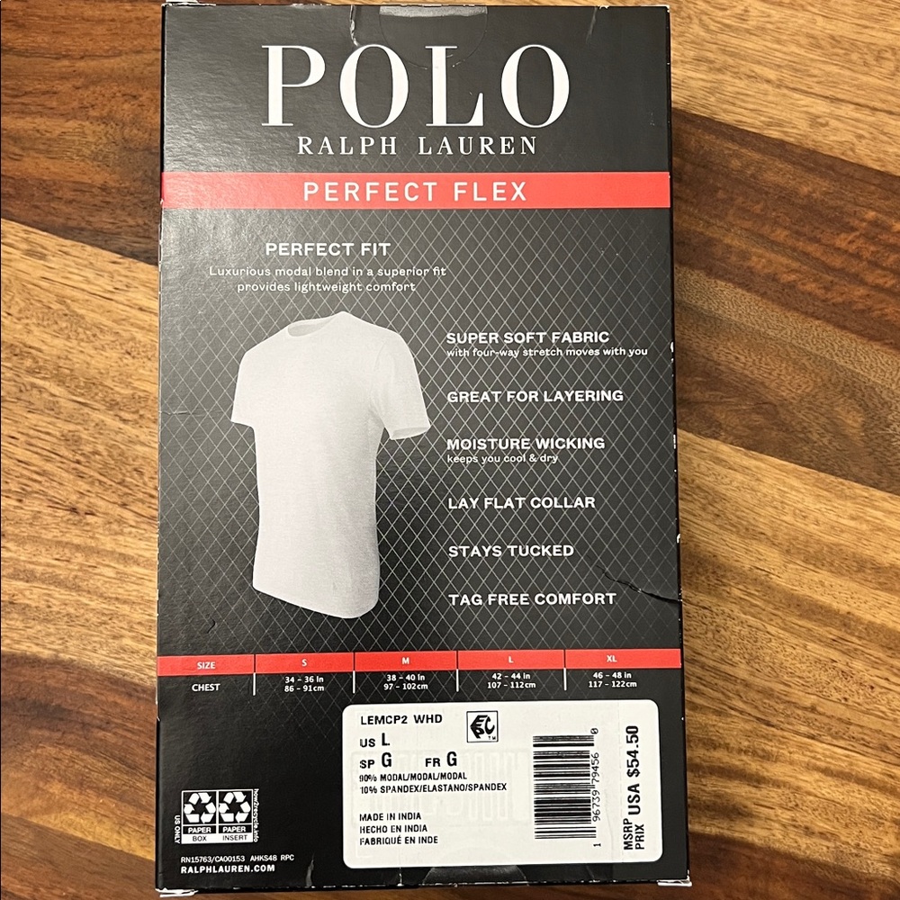 Polo Ralph Lauren Perfect Flex White Tee 2 pack - Picture 3 of 7